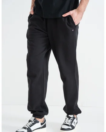 Pantaloni de trening cu croiala regular-fit si buzunare laterale, Negru