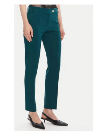 Pantaloni dama,  verde, 90% poliester, 10% elastan, Verde