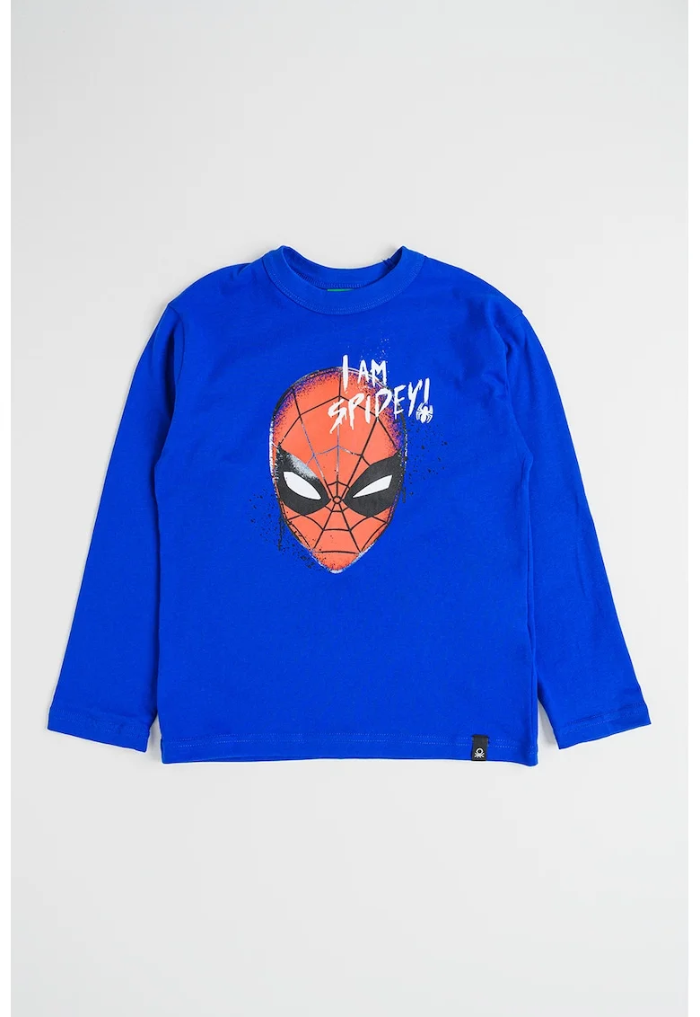 Bluza din bumbac cu imprimeu Spider-Man, Rosu/Negru/Albastru royal
