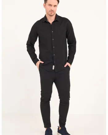 Pantaloni chino cu snur, Negru
