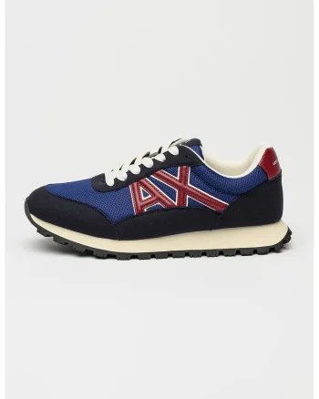 Pantofi sport din material textil cu logo, Albastru ultramarin/Albastru indigo/Violet tyrian