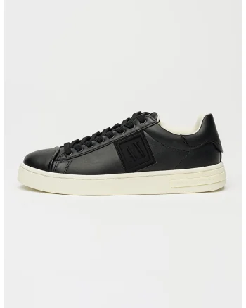 Pantofi sport low-cut de piele ecologica, Negru