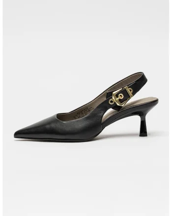 Pantofi slingback de piele, Negru