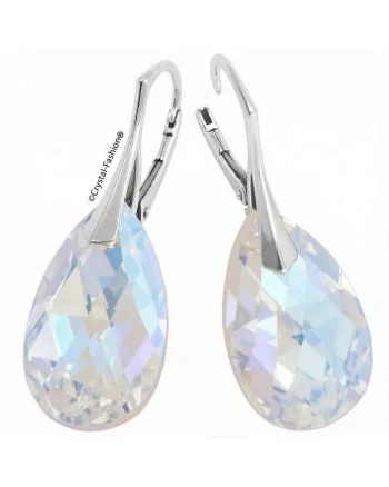 Cercei Argint 925 cu cristale Swarovski® Pear 22mm MLeverback Moonlight