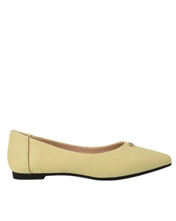 Pantofi casual, dama,  49019 galben, piele naturala, Galben