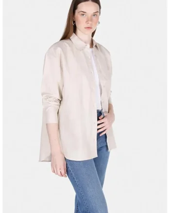 Camasa Cu Maneca Lunga De Dama Bej Relaxed Fit Cl1068538 8684112126067, Bej