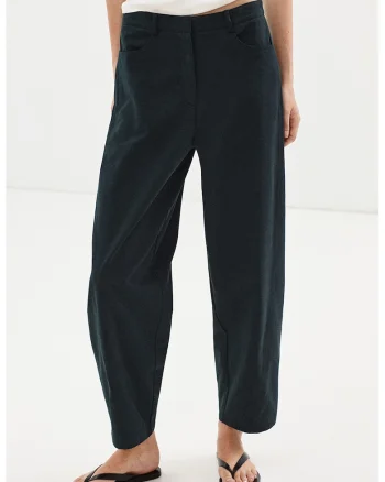 Pantaloni balloon fit cu talie inalta