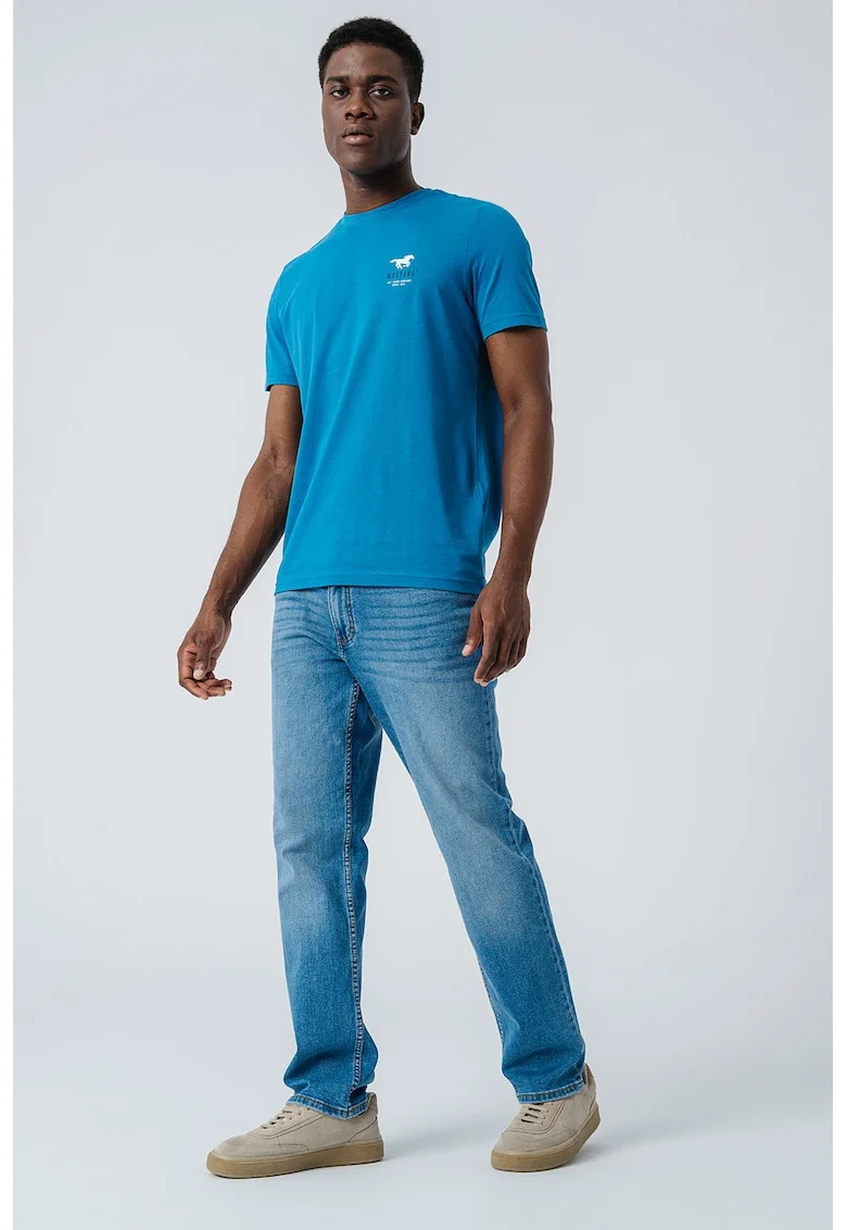 Tricou cu decolteu la baza gatului Austin, Albastru petrol
