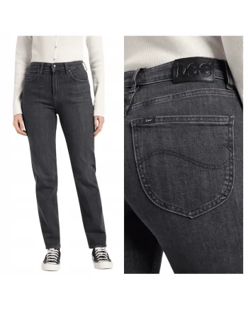 Blugi de dama,  Marimea 28/31, Gri, Stil CAROL, Croiala dreapta si regulara, Talie inalta moderna si confortabila, Inchidere cu fermoar metalic durabil, Buzunare functionale incluse