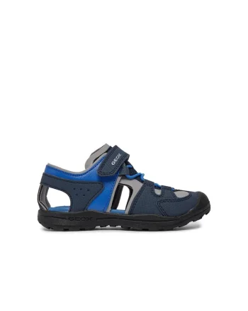 Sandale cu velcro si model colorblock Veniett, Bleumarin