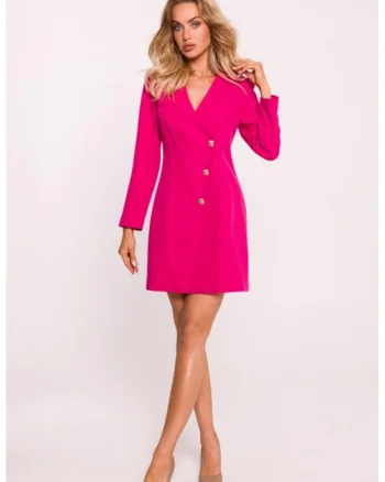 Rochie tip sacou cu nasturi aurii,