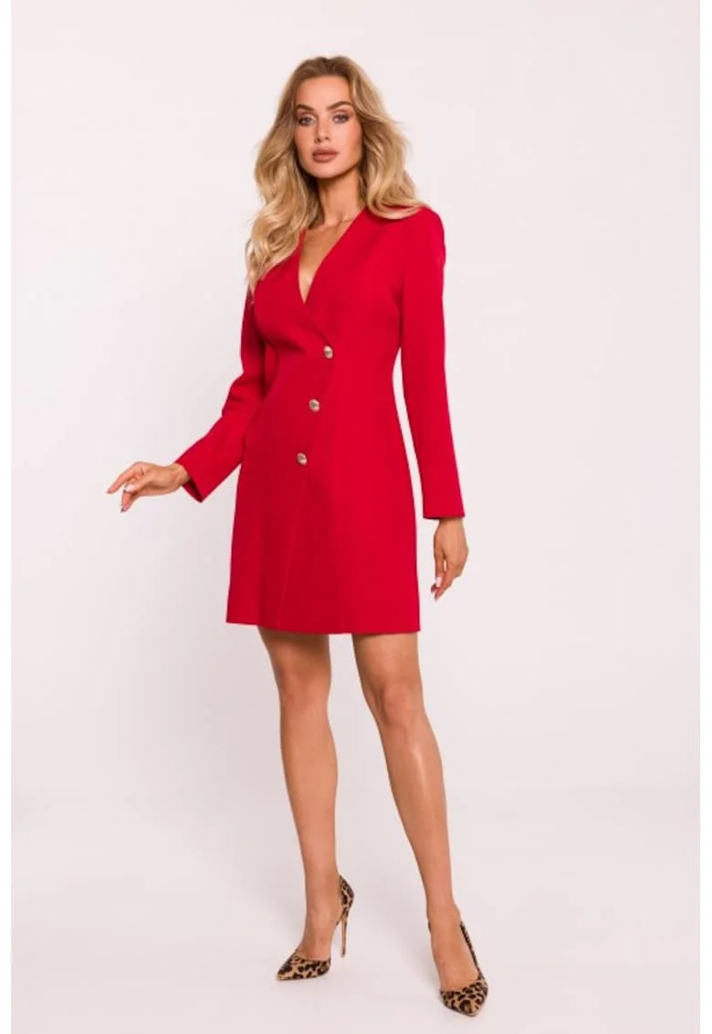 Rochie tip sacou cu nasturi aurii,