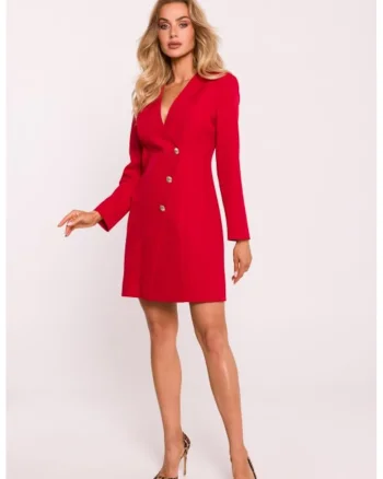 Rochie tip sacou cu nasturi aurii,