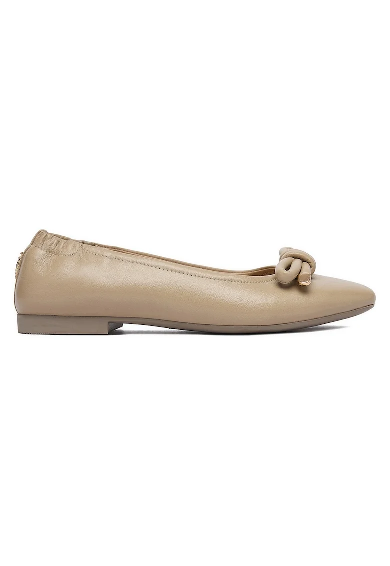 Balerini de dama  piele naturala, bej, design clasic, fundita subtila,