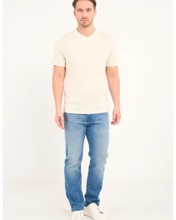 Blugi relaxed fit, Alb murdar/Albastru deschis