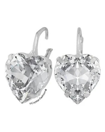 Cercei cu cristal Inima Swarovski® Heart 1,5cm tortita Clear