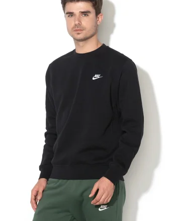 Bluza de trening cu decolteu la baza gatului Sportswear369, Alb/Negru