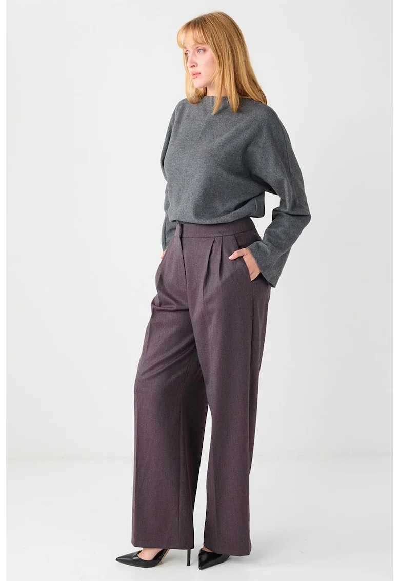 Pantaloni eleganti cu croiala ampla, Violet