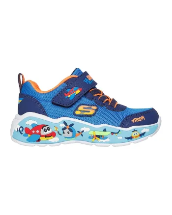 Pantofi sport Play Scene cu model si velcro, Portocaliu/Albastru/Bleumarin
