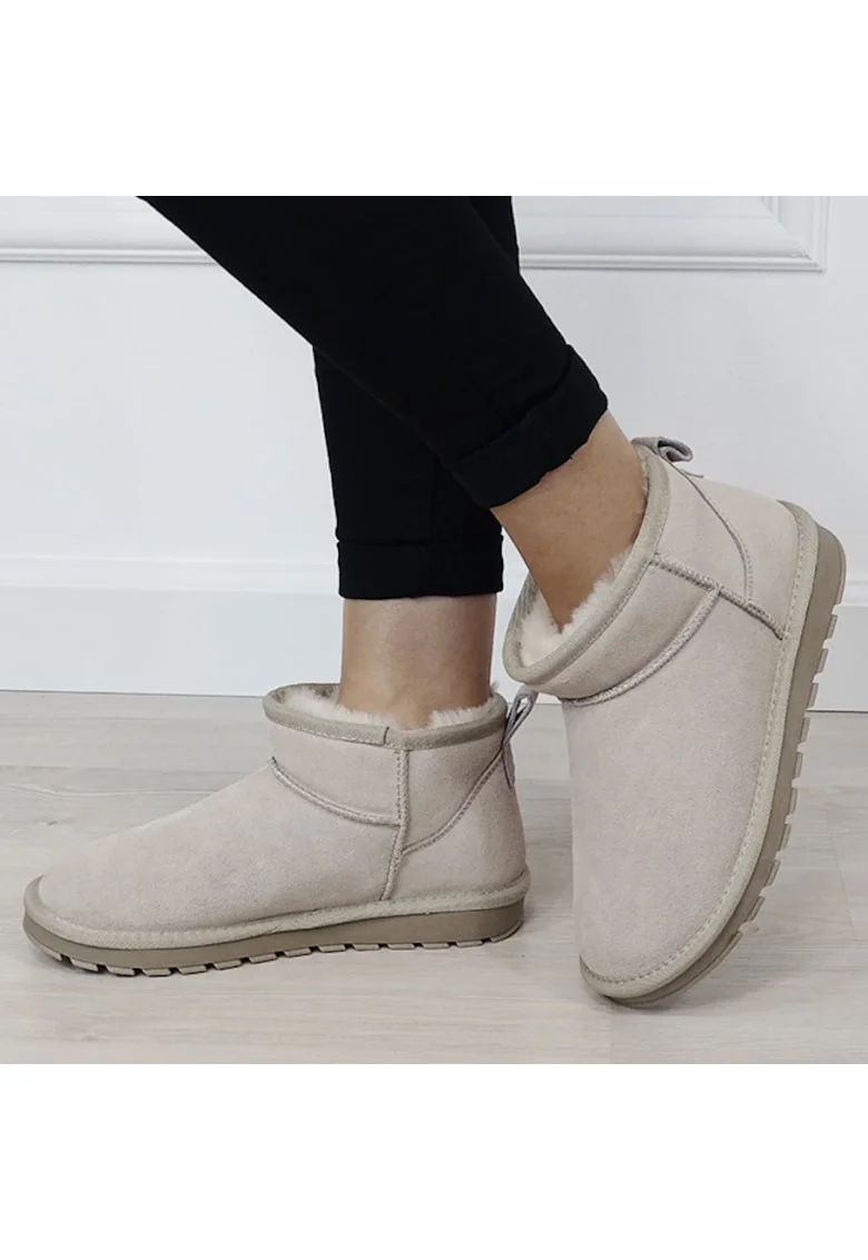 Ghete bej din piele naturala W5821 118 18288, Bej