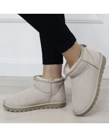 Ghete bej din piele naturala W5821 118 18288, Bej