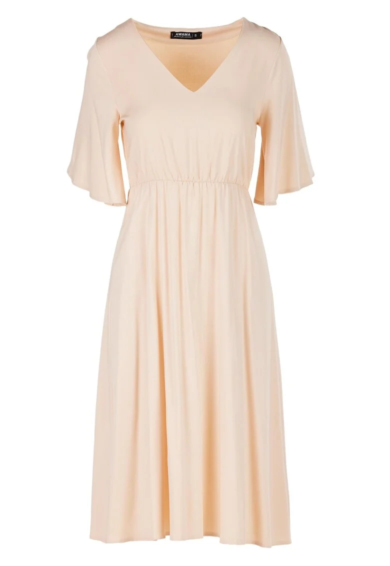 Rochie A518,  Poliester, Bej