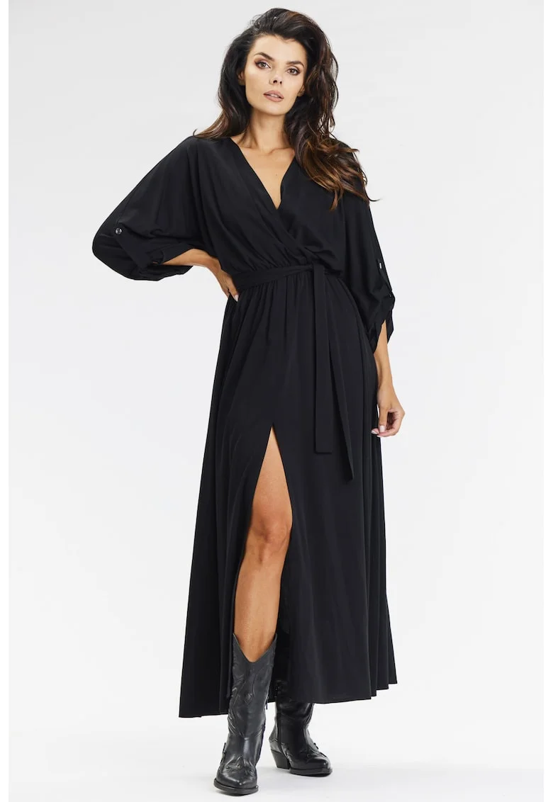 Rochie dama  viscoza, A670 - Neagra -