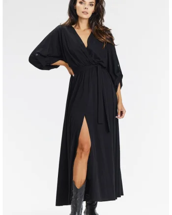 Rochie dama  viscoza, A670 - Neagra -
