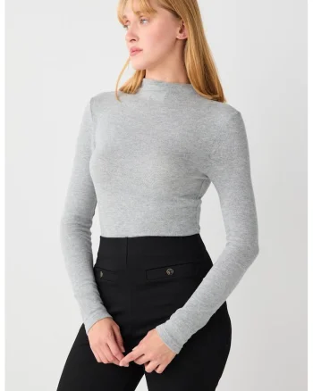 Bluza uni slim fit, Gri deschis
