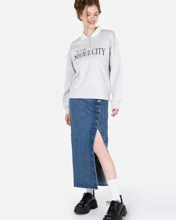 Fusta midi din denim