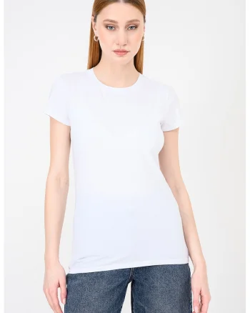 Tricou slim fit, Alb optic