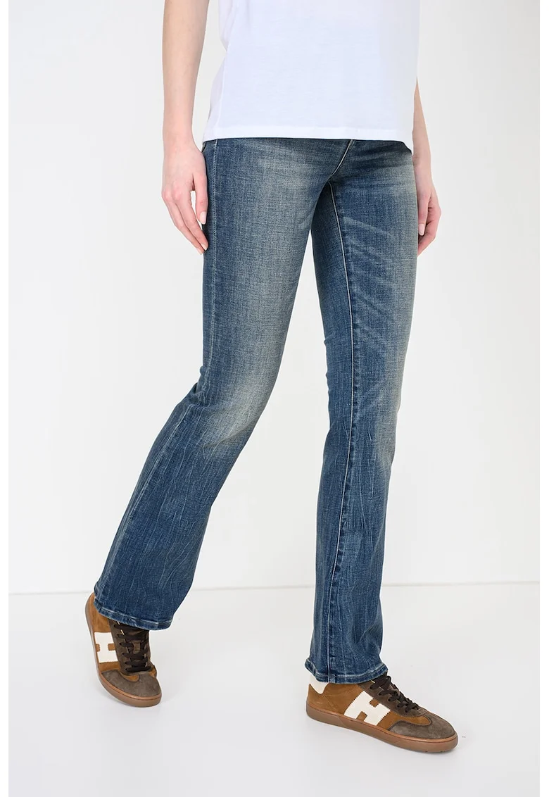 Blugi bootcut cu 5 buzunare, Albastru inchis