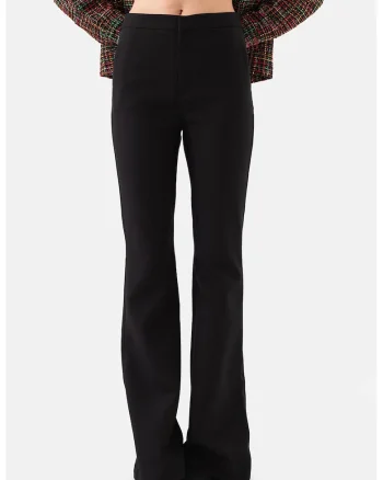 Pantaloni evazati cu talie medie, Negru