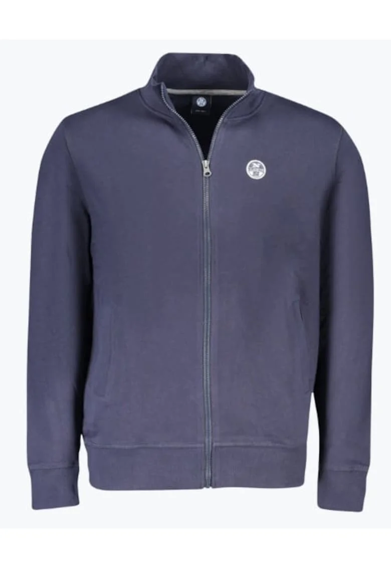 Bluza barbati, cu guler si fermoar, Bleumarin inchis