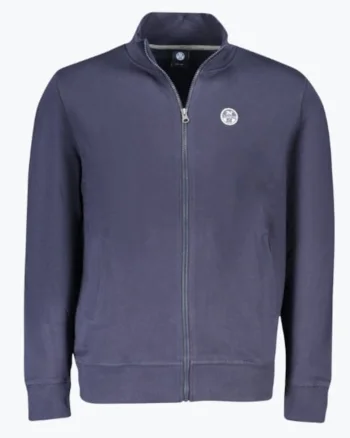 Bluza barbati, cu guler si fermoar, Bleumarin inchis