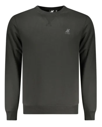 Bluza de trening barbati, fara fermoar, cu logo, Regular fit, Negru