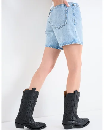 Blugi scurti relaxed fit, Albastru deschis
