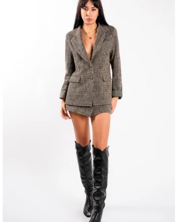 Sacou din tweed cappuccino