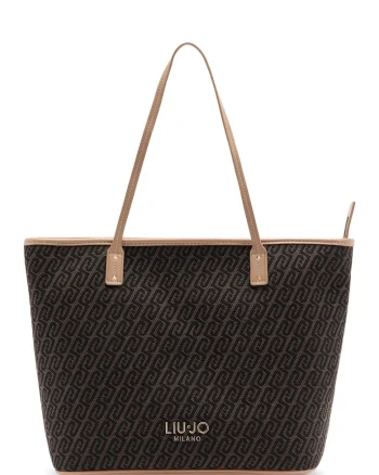 Liu J, Geanta tote cu model logo, Maro inchis