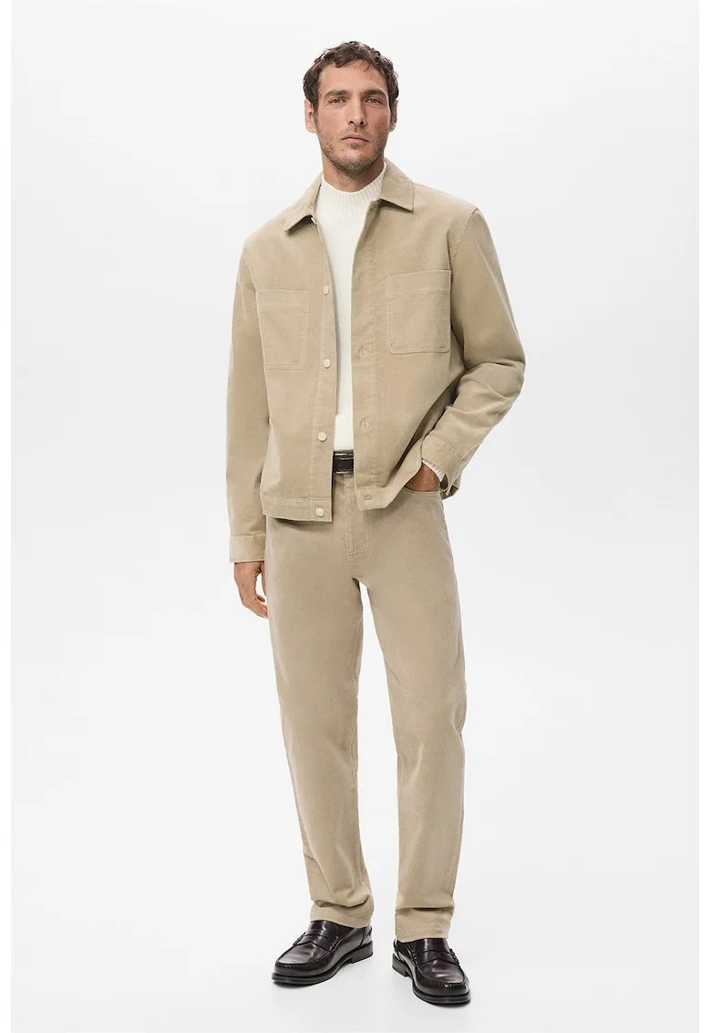 Pantaloni din reiat cu design cu 5 buzunare, Bej
