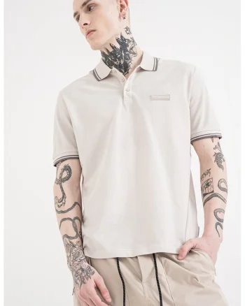 Tricou polo de bumbac, Gri deschis/Gri inchis