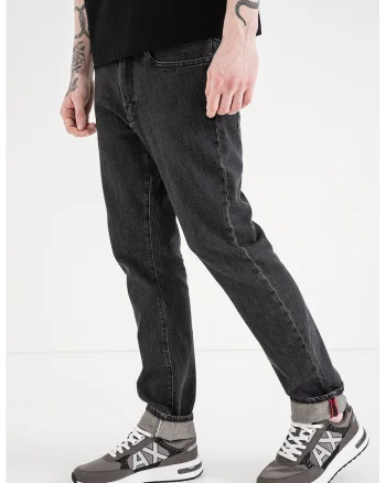 Blugi slim fit cu talie medie, Gri inchis melange