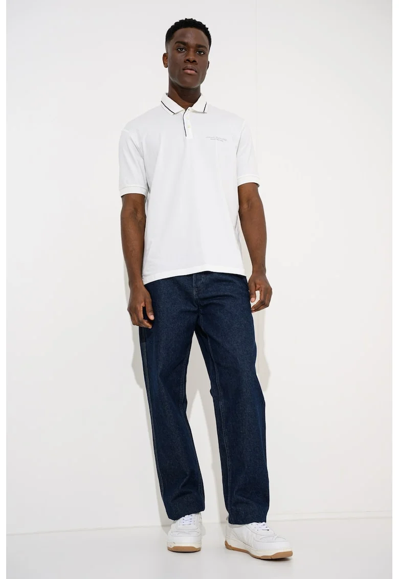 Tricou polo uni, Alb