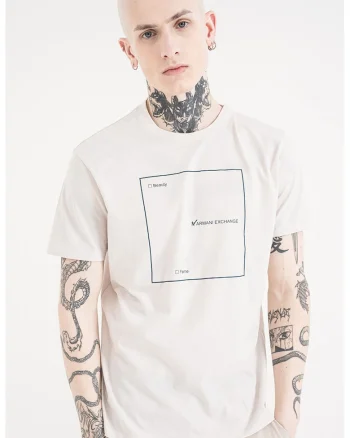 Tricou de bumbac cu decolteu la baza gatului si imprimeu logo, Gri deschis/Verde englez