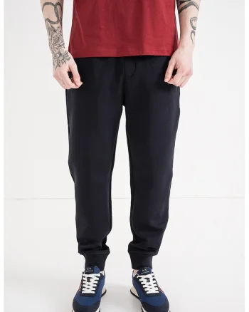 Pantaloni uni de trening din amestec de bumbac, Albastru ultramarin