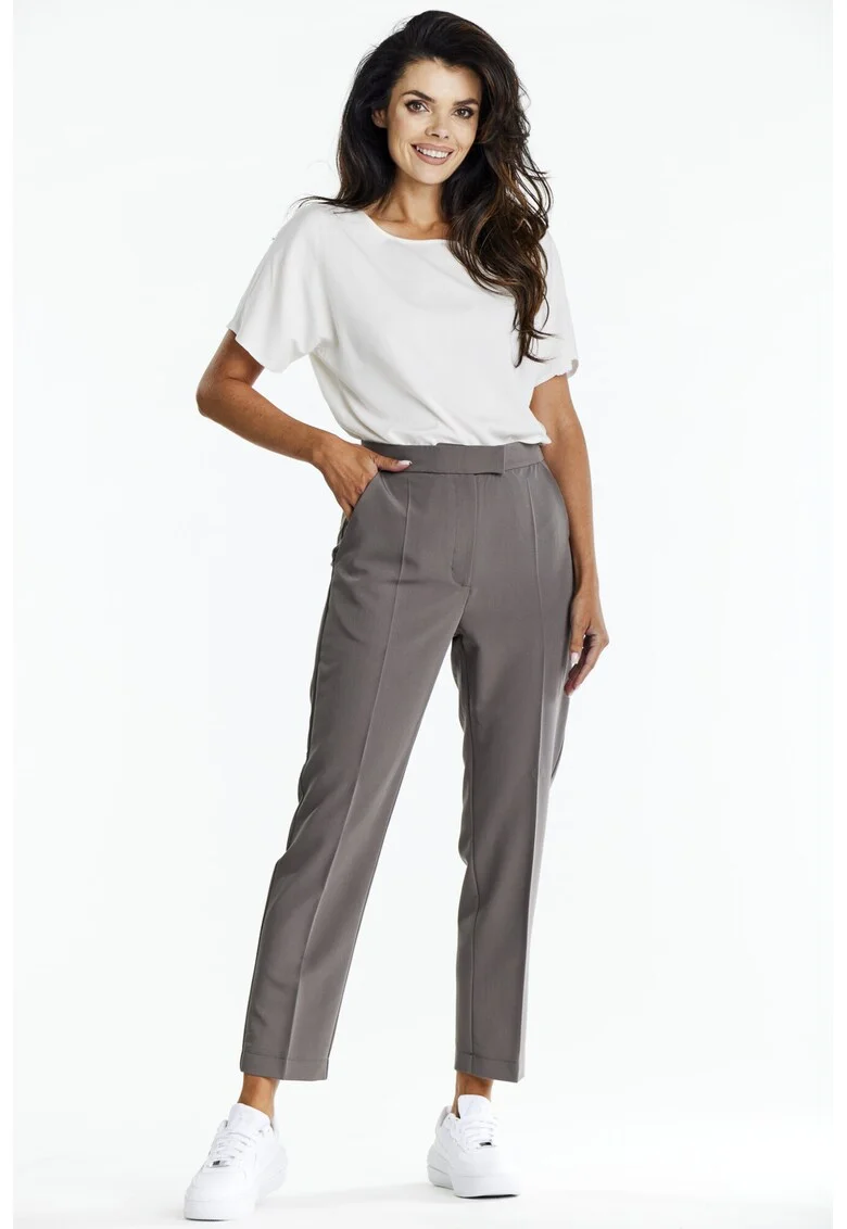 Pantaloni A675 pentru dama  Poliester, Gri