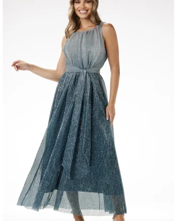Rochie,  A703, poliester, verde sticla