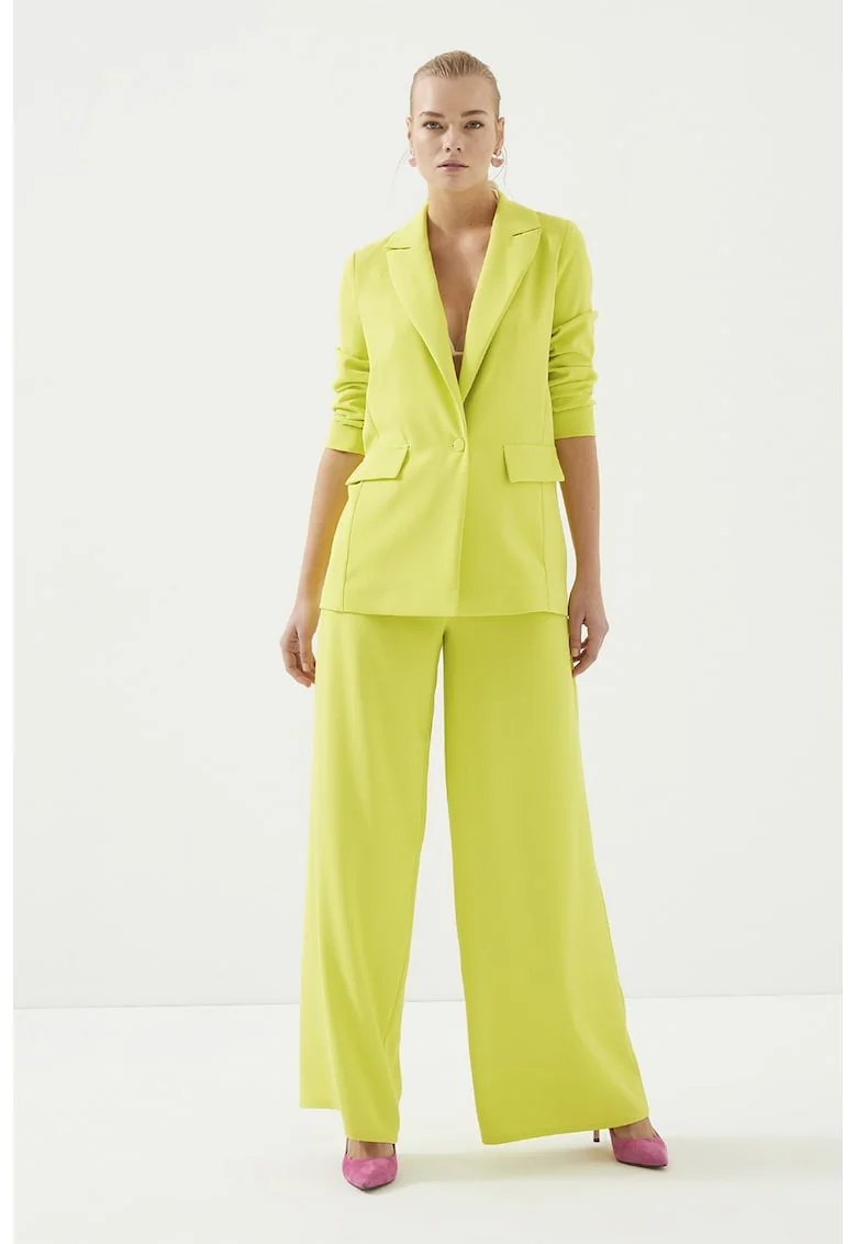 Sacou regular-fit cu model uni, Verde lime