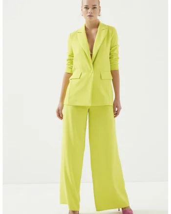 Sacou regular-fit cu model uni, Verde lime
