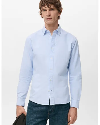 Camasa Oxford din bumbac, Albastru deschis